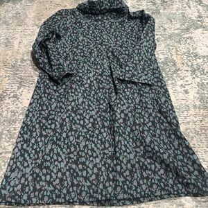 TOP IT OFF Size XL Teal Black Gray Cowl Neck Dress Tunic With Pockets NEW